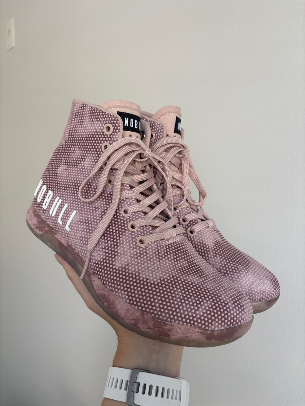 NOBULL High-Top Trainers dusty rose tie-dye colorway women’s size 8 CrossFit EUC